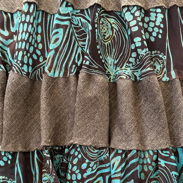 Vintage Low Rise Tiered Midi Skirt 90s Y2K Indie Sleaze Grunge Boho Romantic - Image 9