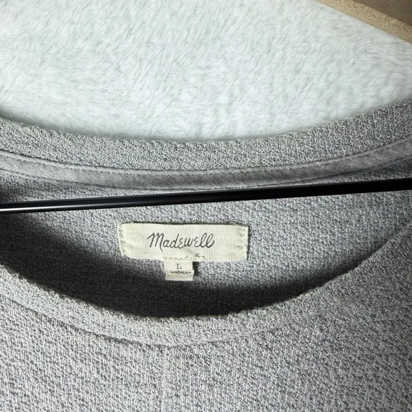 Madewell Modern Tie-front Tee 100% Cotton Gray Women’s Size L - Image 4