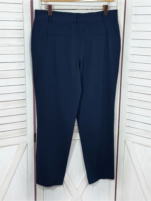 Victorias Secret Tapered Leg Ankle Pants Trousers Blue 8 Mid‎ Rise Lightweight - Image 2