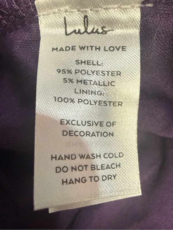 Lulus Purple Metallic Rhinestone Bodycon Mini Dress Size L NWT - Image 8