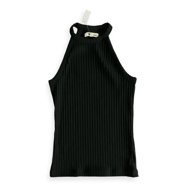 Madewell Womens Black Ribbed Cutaway Crewneck Tank - Image 2