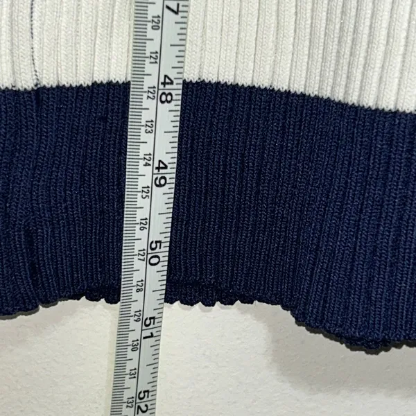 Gabrielle Union New York & Company Navy White Striped Knit Midi Dress XL - Image 4