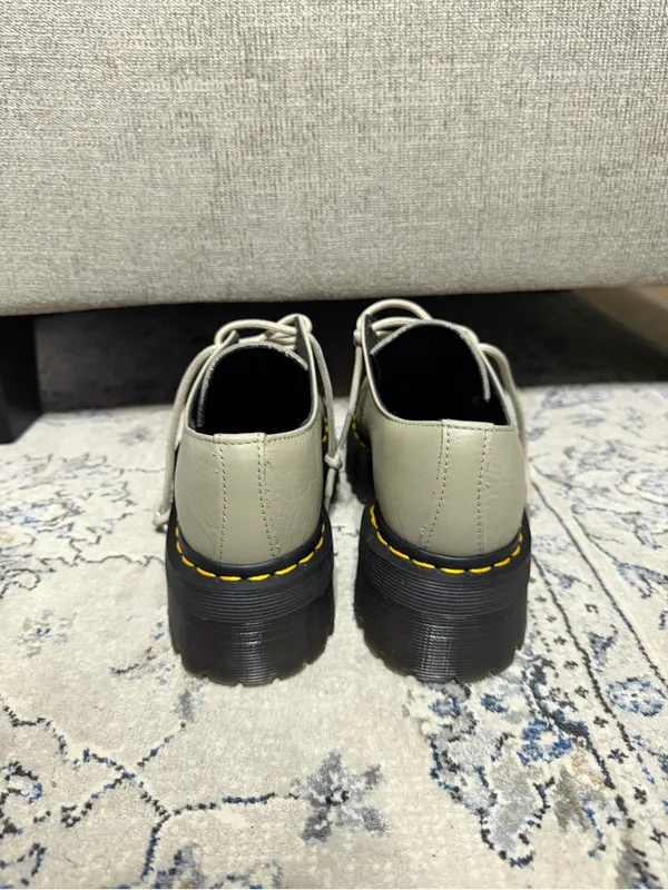 Dr Martens 1461 Womens Quad II Platform Stone Pisa Leather - Image 5