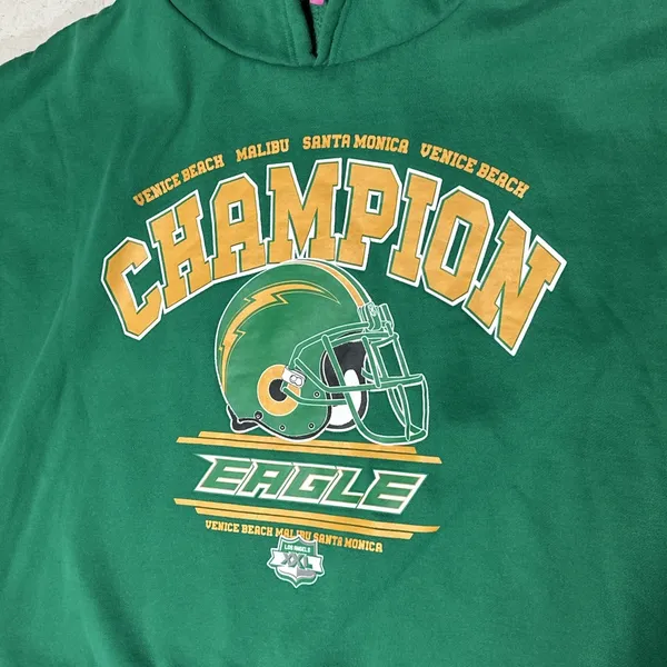 Edikted Hoodie Womens SZ M/L Green Football Fleece Hoodie Eagles Champion - Image 3