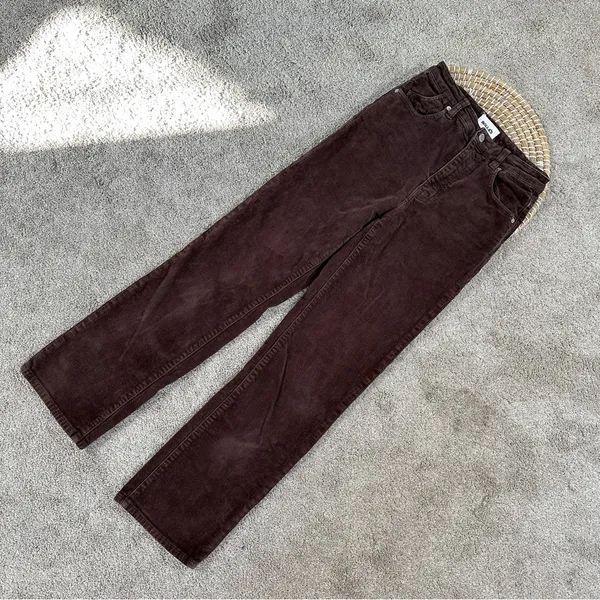 Rolla’s Women’s Original High Rise Straight Leg Corduroy Pants in Dark Brown 26 - Image 4