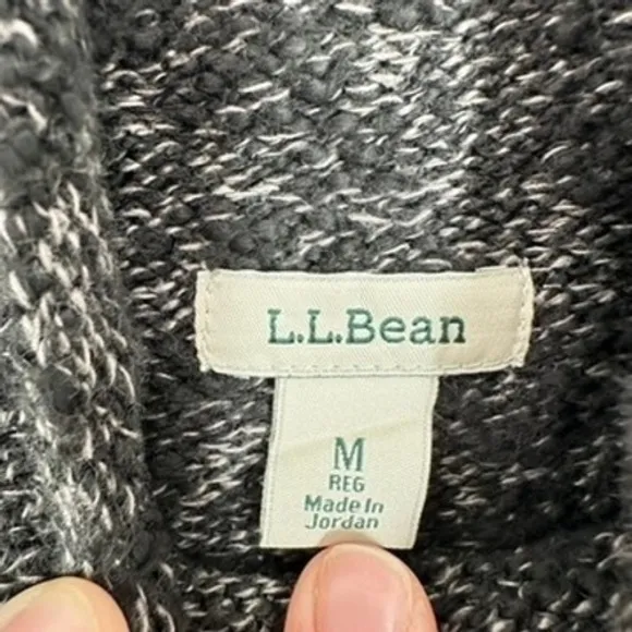 L.L. Bean Women's Gray 100% Cotton Turtleneck Long Sleeve Knit Sweater Cabincore - Image 4