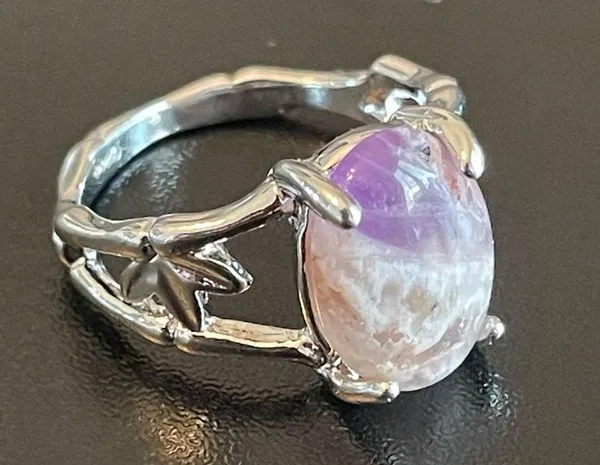 Purple amethyst S925 silver ring size 8 - Image 2