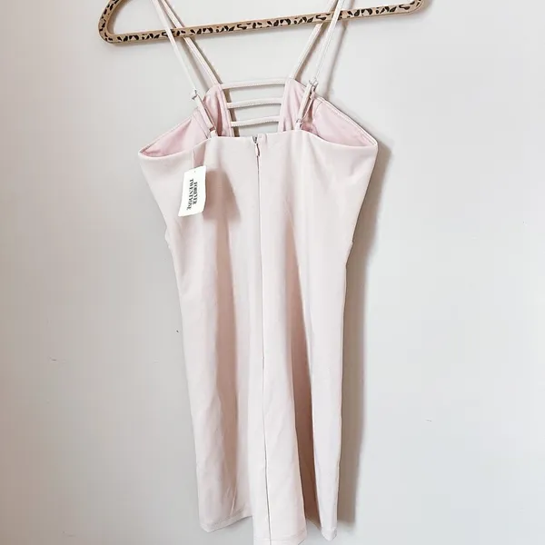 NWT Forever 21 nude caged neck strappy bodycon mini dress - Image 3