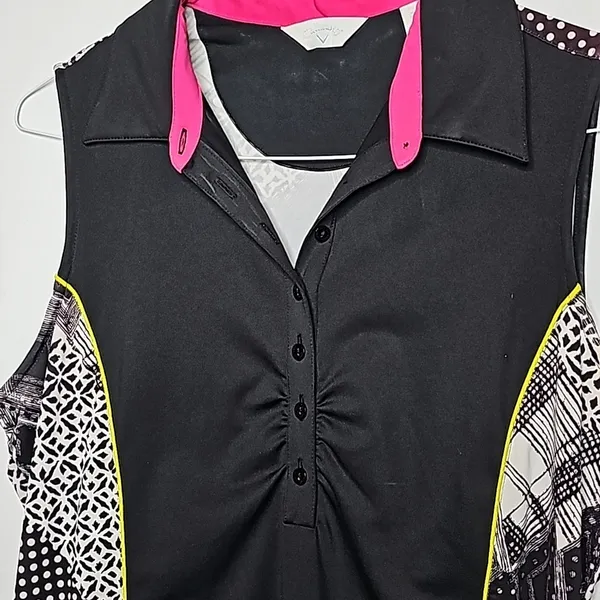 Callaway golf collared sleeveless tank top with collar breathable athletic top M - Image 2