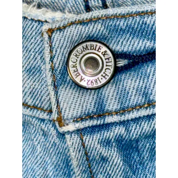 Abercrombie & Fitch Curve Love 90s Straight Mid Rise Blue Denim Jeans Size 27 4 - Image 5