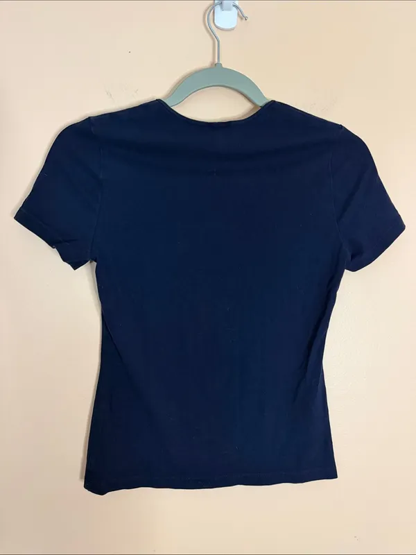 Women's Navy Short-Sleeve Crewneck Tee - Image 4