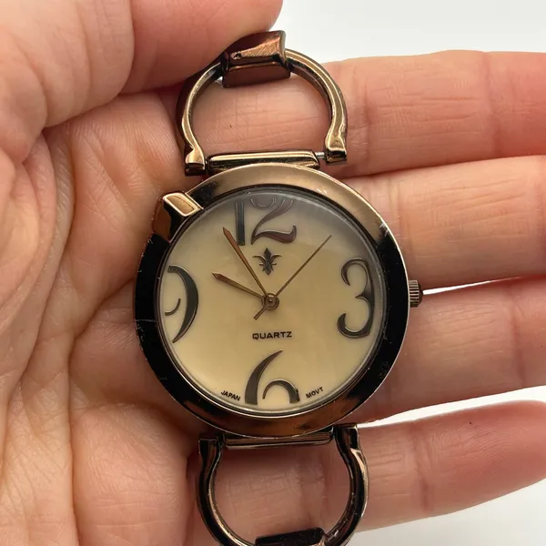 Metallic Brown Exaggerated Stainless Steels Women's Quartz Watch Working Gold - Image 6