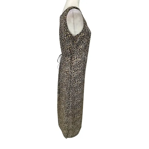 Vintage‎ Animal Print Maxi Dress Womens 10 Leopard Print Sleeveless Tie Back USA - Image 7