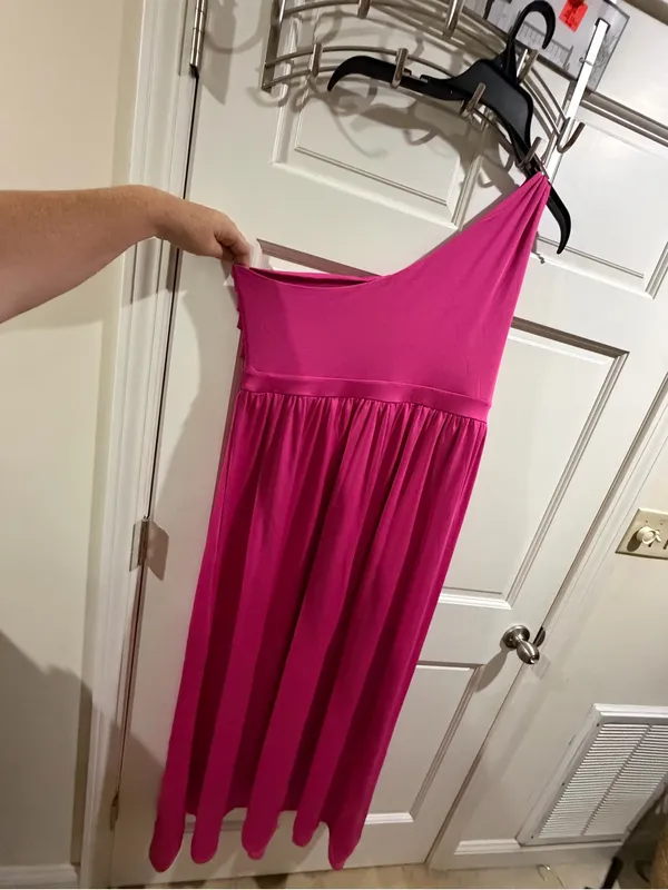 NWOT Bright Fuchsia One-Shoulder Maxi Dress 2XL - Image 6