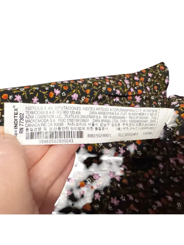 Zara Micro Floral Mini Dress Size L - Image 8