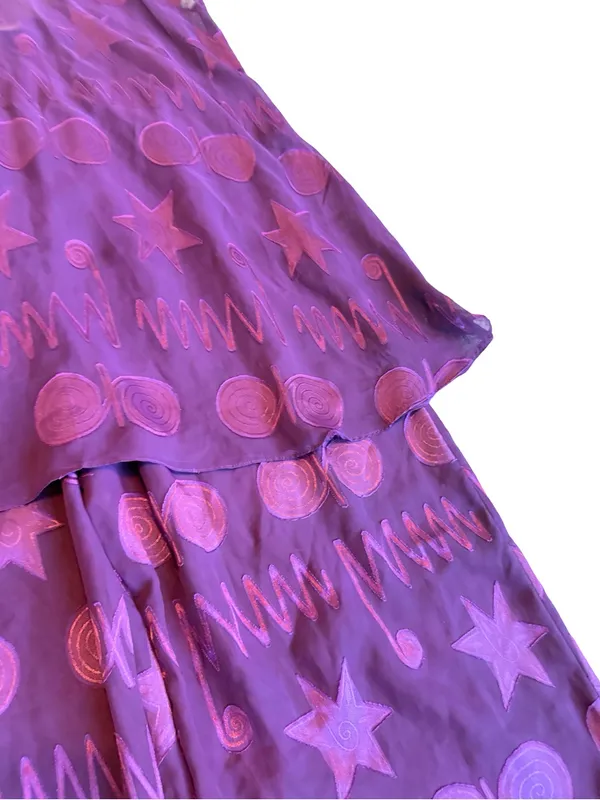 Victoria's Secret Gold Label Purple Pink Star Print Pajama Set Medium Women's - Image 4