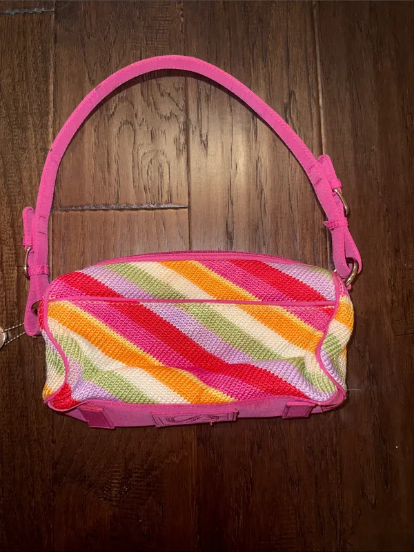 The Sak Colorful Diagonal Stripe Pink Shoulder Bag - Image 5