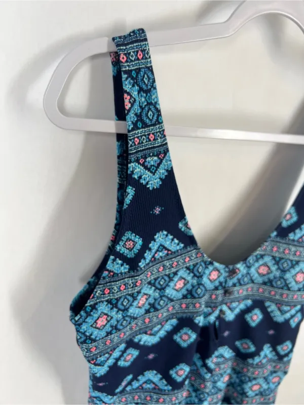 Aerie Boho Print Button Front Full Coverage One Piece Swimsuit XL - Image 4