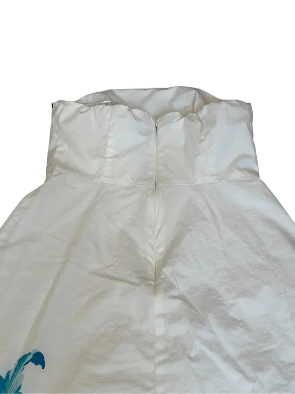 Vintage Y2K Express Strapless Midi Dress Floral Cocktail Party Summer Vacation - Image 5