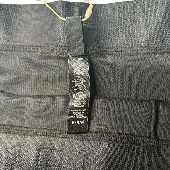 Skims M Stretch Cotton Rib‎ Leggings Black Soot Logo Waistband Loungewear NWT - Image 4