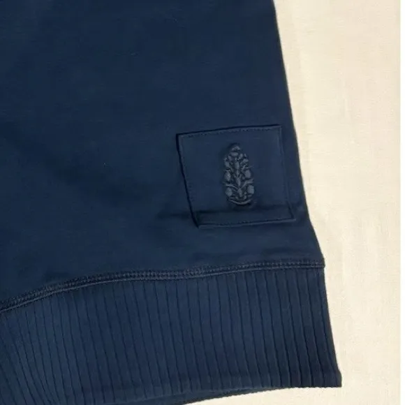 Free People Embroidered Patch Bike Shorts In NAVY BLUE Rare FP Move Yoga Hike - Image 2