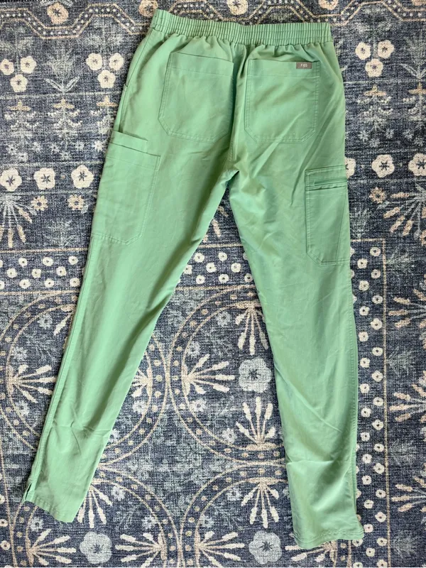 Figs Yola Jade Green Drawstring Cargo Joggers - Image 4