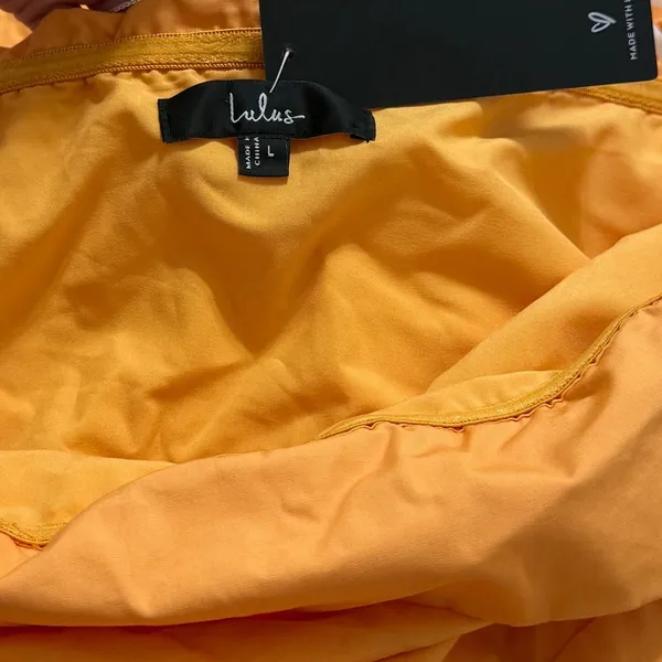 Lulus Trendsetting Choice Orange Strapless Midi Dress With Pockets size L NWT - Image 5