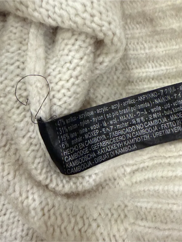 Zara Off-Shoulder Knit Sweater - Cream A - Image 3