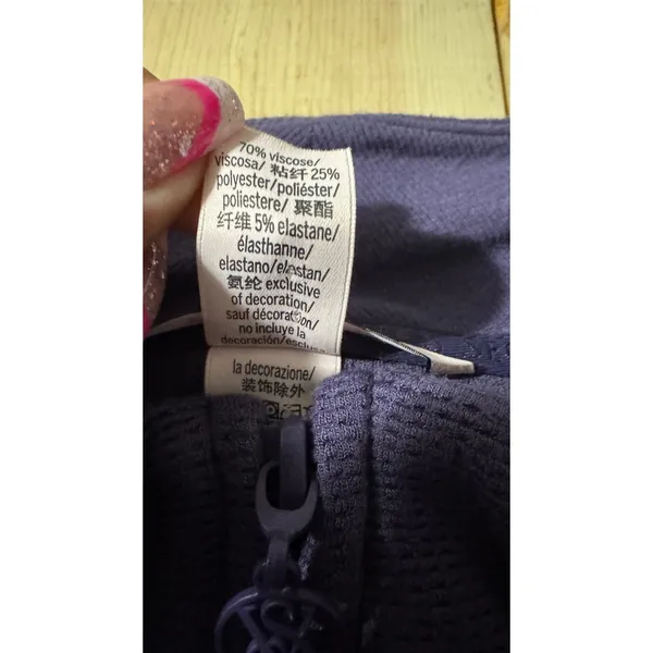 Victorias Secret Purple‎ Waffle Knit Quarter Zip Pullover Mock Neck XL - Image 4