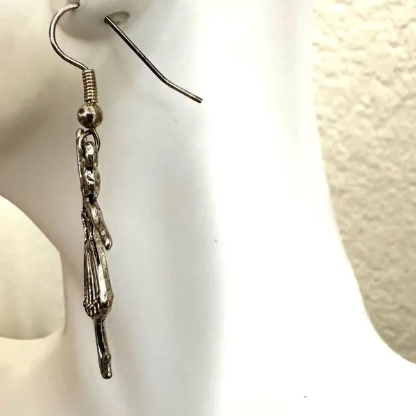 Ballerina Dangle Earrings – Silver Tone - Image 7