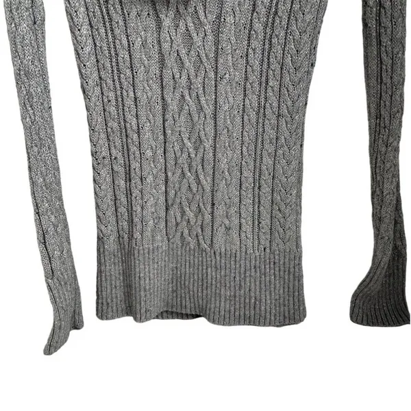White House Black‎ Market Silver Gray Cable Knit Cowl Neck Sweater Size S - Image 3