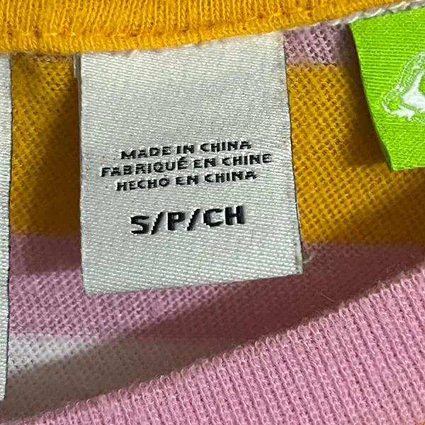 Quiksilver Womens Striped Long Sleeve Cropped‎ Pocket T-Shirt Pink Yellow Small - Image 5