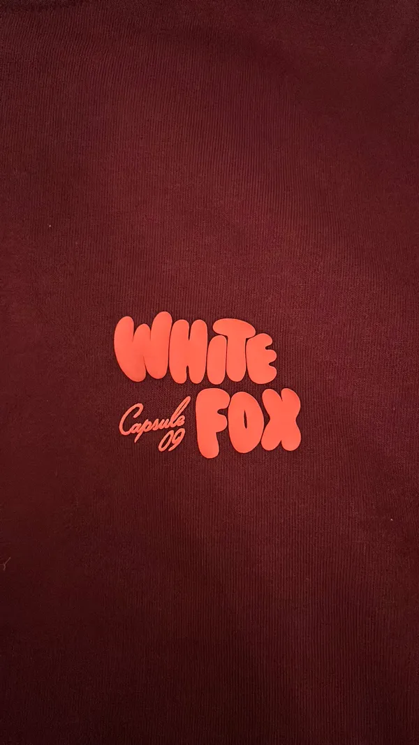 White Fox Capsule 9 Star Of The Moment Oversized Hoodie Burgundy - Image 4