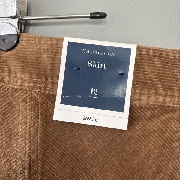 Charter Club Corduroy Skirt Size 12 Brown Academia Country Schoolgirl Y2K Casual - Image 5