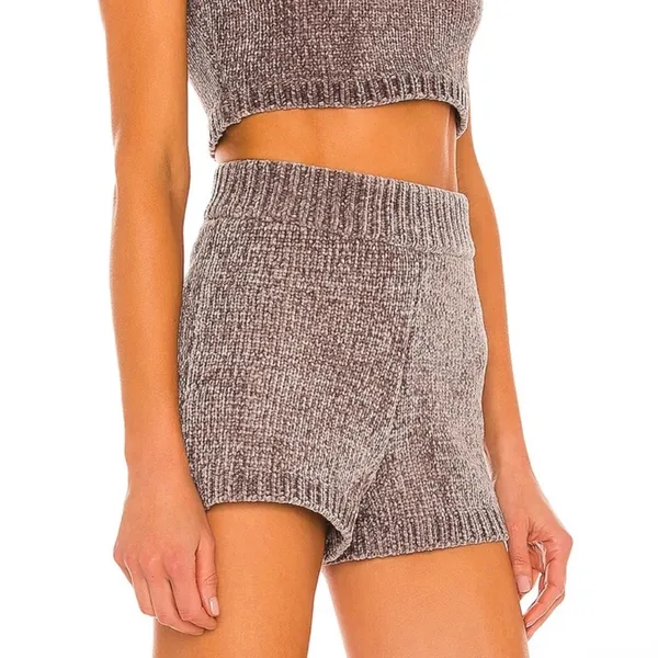 Majorelle REVOLVE Denitza Shorts Chenille High Rise Waisted Fawn Taupe Large - Image 4