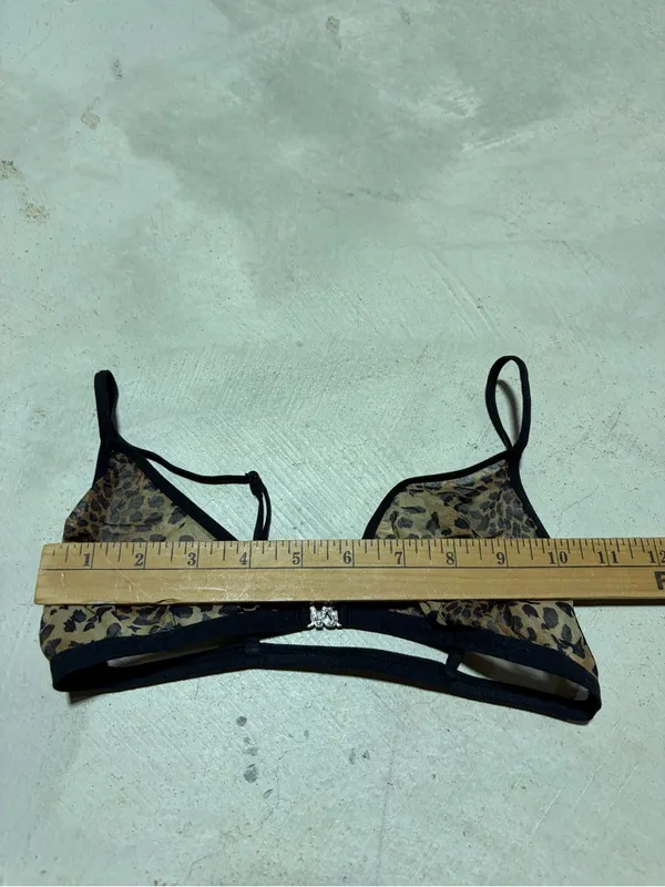 Victoria’s Secret Sheer Leopard Print Triangle Bralette small - Image 3