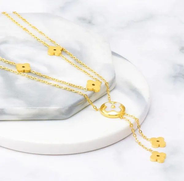 Clovers Gold Layered Necklace - Image 6