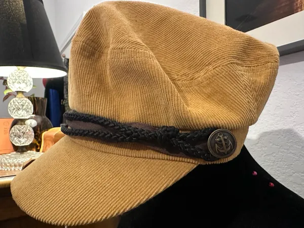 Peter Grimm Corduroy Baker Boy Hat with Anchor Detail - Image 11