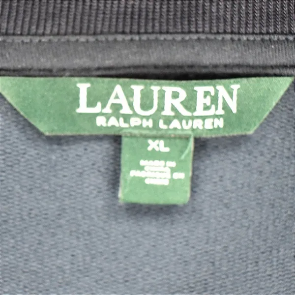 Lauren Ralph Lauren Navy Blue Quilted Front Full Zip Jacket XL Raglan Sleeve - Image 6