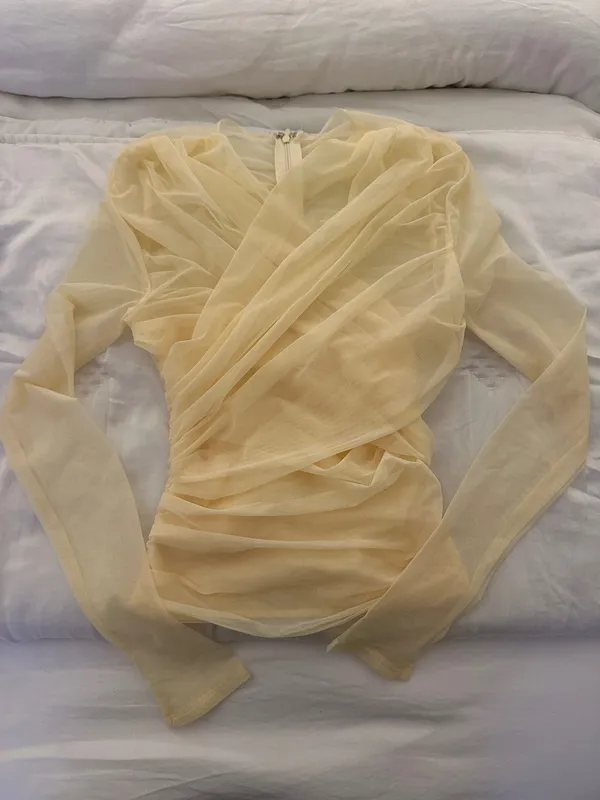Mistress Rocks Top Yellow Mesh XS - Image 2
