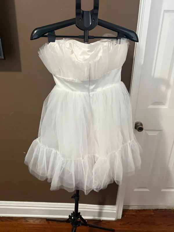 Katie May Ellee Mini Bridal Cocktail Dress White Size Medium - Image 7