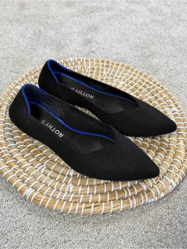 Rothy’s Women’s The Point II Knit Flat Shoes Comfort Washable in Black 8.5 - Image 2