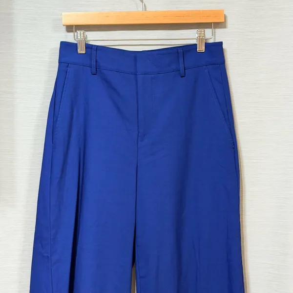 Vince Royal Blue Wide Leg Crop Wool Blend Trousers V535821601 Size 6 - Image 3