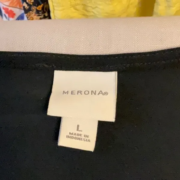Merona Black A-line Midi Dress with Flutter Sleeves - Image 7