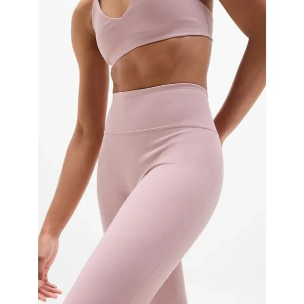 Athleta M Intuition Ultra High Rise Cotton Legging Pebble Pink Medium Regular - Image 4