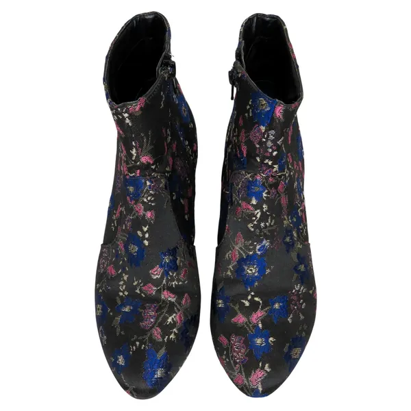 Unisa Uncayzea Ankle Boots Floral Embroidered Black Heel Booties 7.5 - Image 3