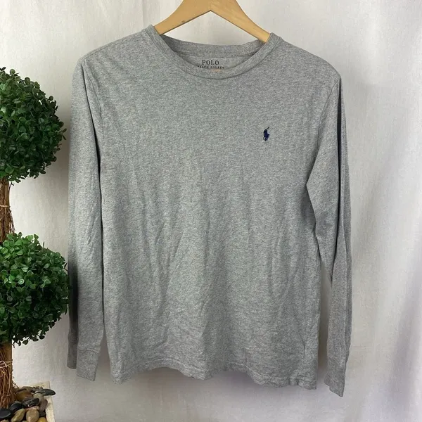 Ralph Lauren Polo Gray Long Sleeve Crew Neck Tee T Shirt Top L - Image 2