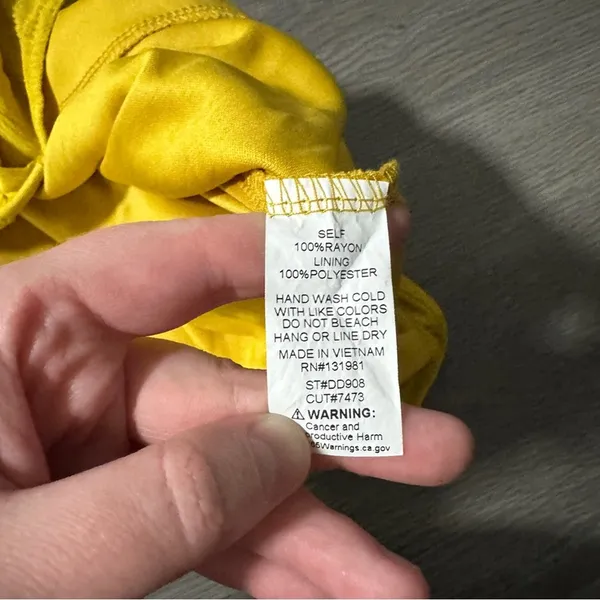 Naïf Mustard‎ Yellow Half Bell Sleeve Button Down Mini Dress Size M - Image 6