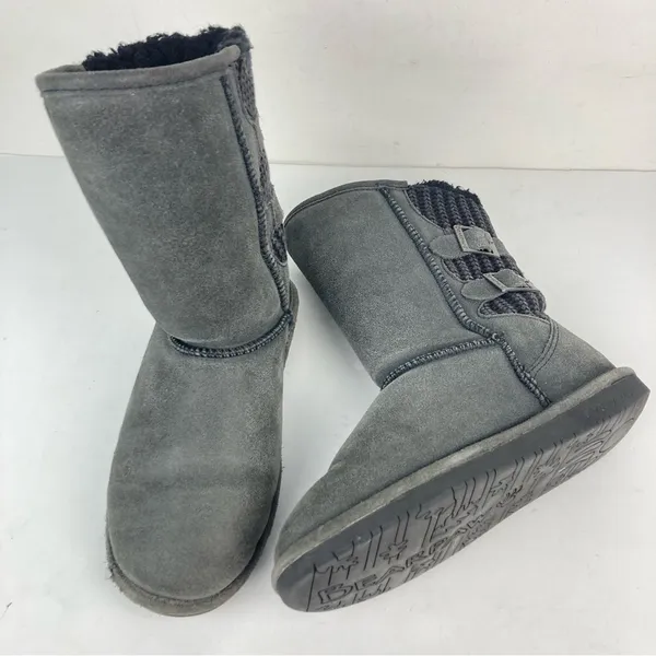 BEARPAW Boshie Suede and Washed Knit Boots - Image 10