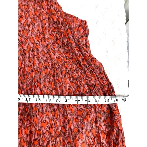 Joie Red Tea Rose Printed Bondi Tiered Cotton Summer Boho Midi Dress XL - Image 9